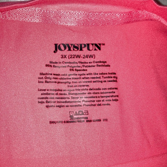 Short Sleeve Shirt: ‘Dream’ pink/salmon Women’s 3X Recycled Polyster/Spandex Tee - Picture 2 of 7